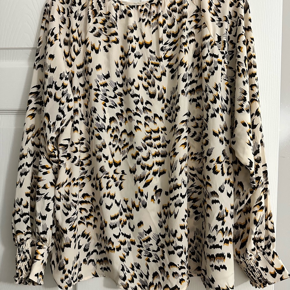 CAbi Printed Round Trip Blouse